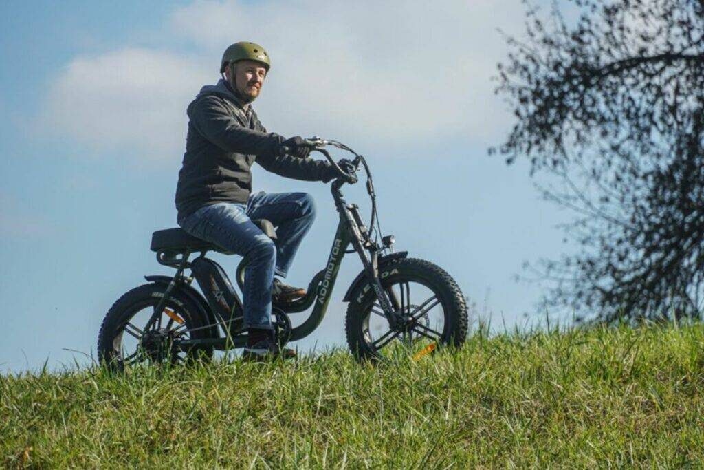 Man riding e-bike