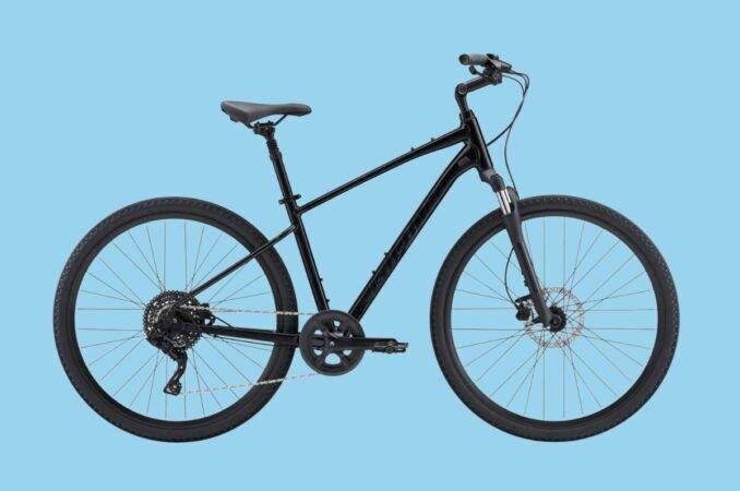 giant cypress hybrid bike blue background