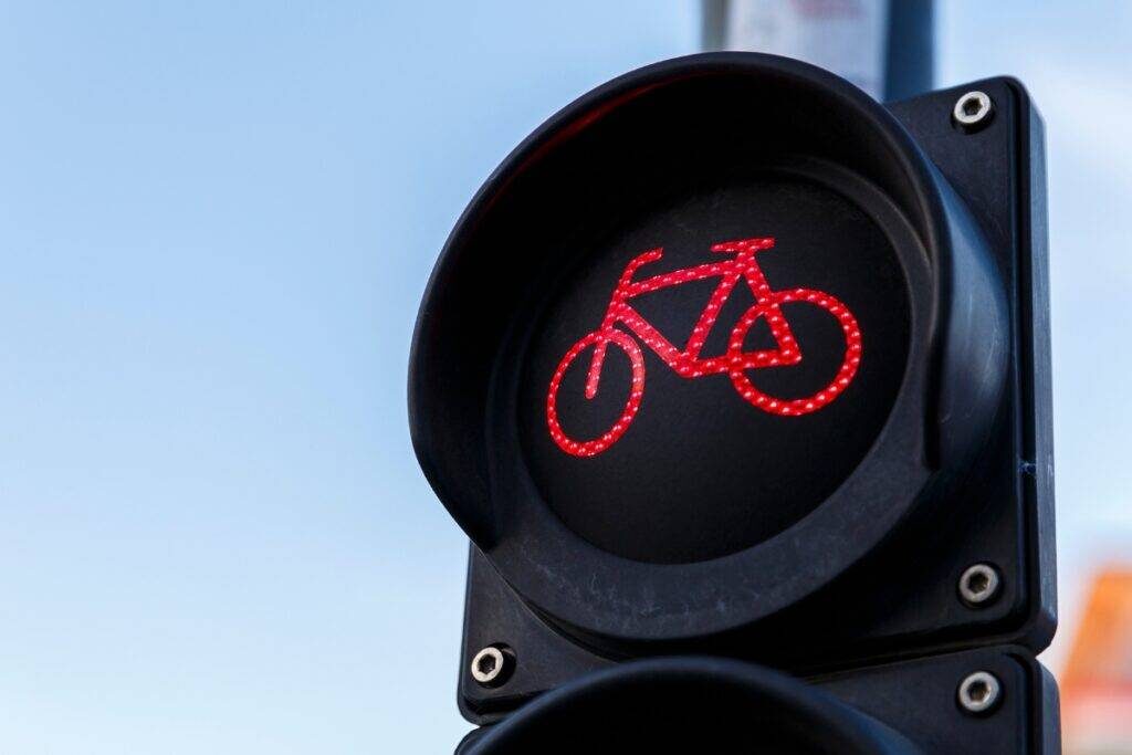 Red traffic light for bicycles