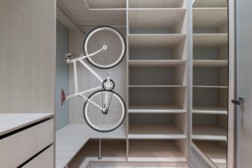 bicycle in cupboard